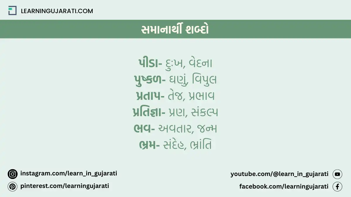 samanarthi shabd in gujarati dictionary